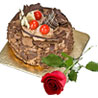 Fresh Baked Chocolate Cake N Rose